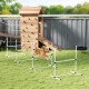 Set of 4 Dog Agility Training Equipment Adjustable Jump Bar Pet Exercise Kit with Carrying Bag (White)