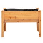 Wooden Raised Garden Plant Stand Outdoor Tall Flower Bed Box with Hooks, 48" x 24" x 32", Nature Wood