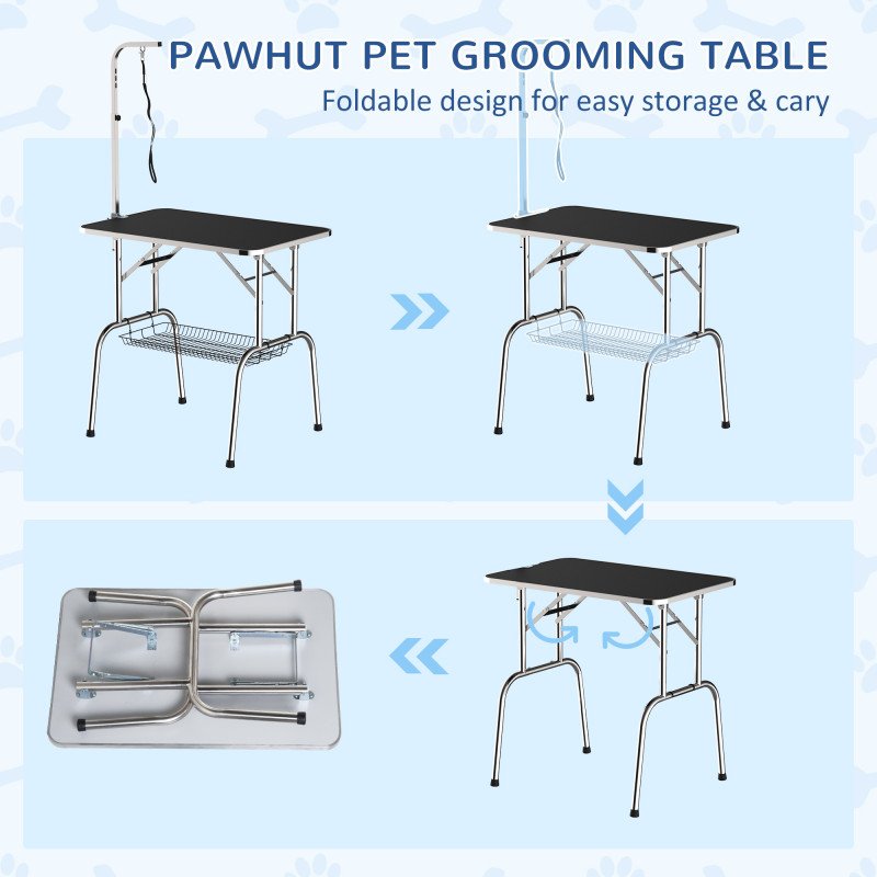 36-inch Dog Grooming Table Stainless Steel QUALITY GUARANTEED with Adjustable Arm and Basket
