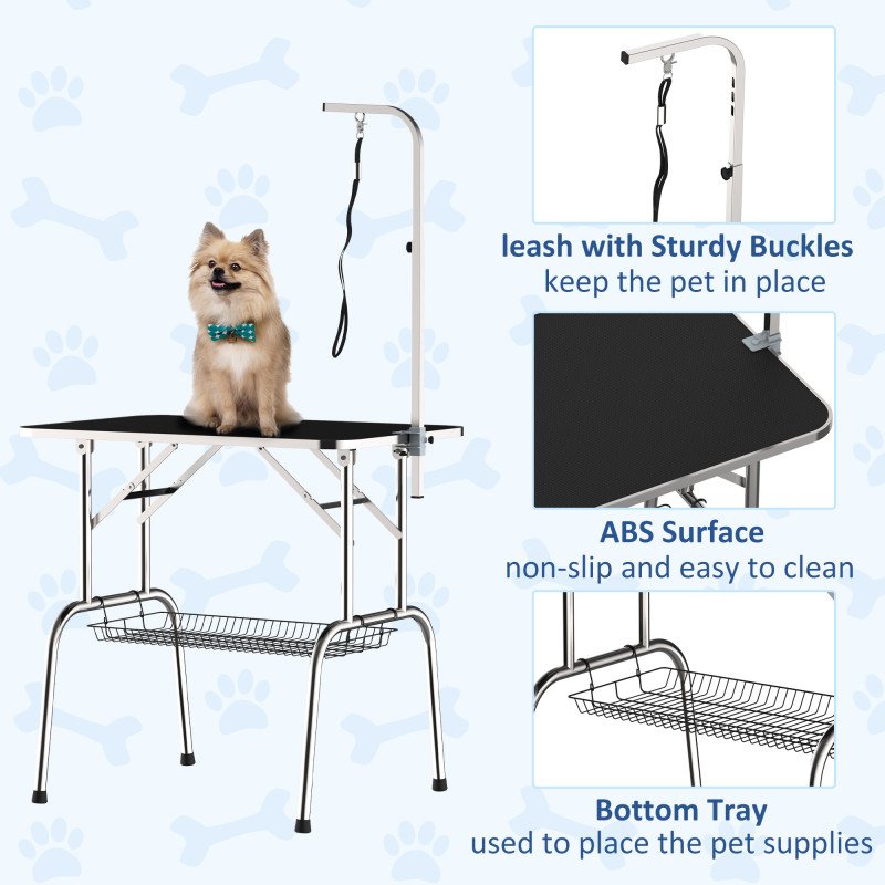 36-inch Dog Grooming Table Stainless Steel QUALITY GUARANTEED with Adjustable Arm and Basket