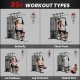 Soozier Home Gym, Multifunction Gym Equipment Workout Station with 100Lbs Weight Stack for Lat Pulldown, Leg Extensions, Preacher Bicep Curls, Triceps Pulldowns, Chest Press, Black