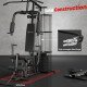 Soozier Home Gym, Multifunction Gym Equipment Workout Station with 100Lbs Weight Stack for Lat Pulldown, Leg Extensions, Preacher Bicep Curls, Triceps Pulldowns, Chest Press, Black
