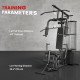 Soozier Home Gym, Multifunction Gym Equipment Workout Station with 100Lbs Weight Stack for Lat Pulldown, Leg Extensions, Preacher Bicep Curls, Triceps Pulldowns, Chest Press, Black
