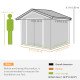 7' x 4' x 6' Garden Storage Shed Outdoor Patio Metal Tool Storage House w/ Foundation Kit and Double Doors Yellow