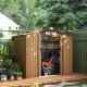 7' x 4' x 6' Garden Storage Shed Outdoor Patio Metal Tool Storage House w/ Foundation Kit and Double Doors Yellow