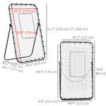 Soozier Volleyball Rebounder Net, Angles Adjustable Soccer Rebounder, Lacrosse Baseball Volleyball Training Equipment Aid