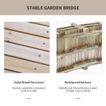 5FT Wood Garden Bridge Outdoor Decorative Landscape Side Rails Backyard Moon Bridge Park Decor Natural Wood