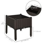1 Piece Raised Garden Bed PP Raised Flower Bed Vegetable Herb Grow Box Stand Brown