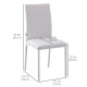 Modern Dining Chairs Set of 4, Upholstered Faux Leather Kitchen Chairs with Rhombic Tufting and Metal Legs for Living Room, White