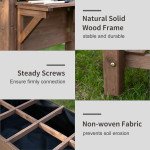 Raised Garden Bed with 8 Grids and Storage Shelf, Elevated Planter Box with Legs, for Vegetables Flowers Herbs, Brown