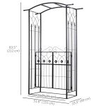 Outdoor Metal Trellis Garden Arch Arbor w/ Lucky Leaf Clover Gate for Ceremony Wedding Party Garden Lawn, Black