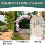 Outdoor Metal Trellis Garden Arch Arbor w/ Lucky Leaf Clover Gate for Ceremony Wedding Party Garden Lawn, Black