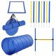 Dog Agility Starter Kit Pet Outdoor Exercise Training Set Tunnel 8 Weave Poles High Jumper