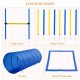 Dog Agility Starter Kit Pet Outdoor Exercise Training Set Tunnel 8 Weave Poles High Jumper