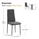 Modern Dining Chairs Set of 4, Upholstered Linen Fabric Kitchen Chairs with Channel Tufting and Metal Legs for Living Room, Dining Room, Bedroom, Grey