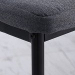 Modern Dining Chairs Set of 4, Upholstered Linen Fabric Kitchen Chairs with Channel Tufting and Metal Legs for Living Room, Dining Room, Bedroom, Grey