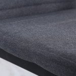 Modern Dining Chairs Set of 4, Upholstered Linen Fabric Kitchen Chairs with Channel Tufting and Metal Legs for Living Room, Dining Room, Bedroom, Grey