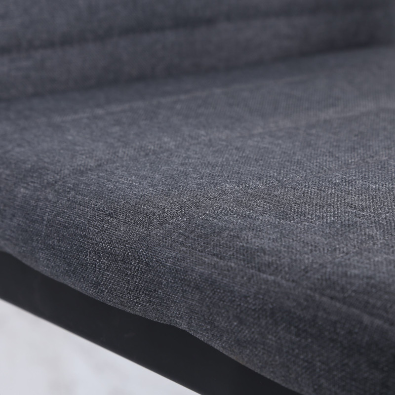 Modern Dining Chairs Set of 4, Upholstered Linen Fabric Kitchen Chairs with Channel Tufting and Metal Legs for Living Room, Dining Room, Bedroom, Grey