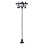 Outdoor Solar Lamp Post, Vintage Style, Dimmable, Waterproof, for Garden Lawn Pathway Walkway, Black
