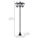 Outdoor Solar Lamp Post, Vintage Style, Dimmable, Waterproof, for Garden Lawn Pathway Walkway, Black