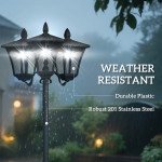 Outdoor Solar Lamp Post, Vintage Style, Dimmable, Waterproof, for Garden Lawn Pathway Walkway, Black