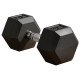 Soozier 35lbs Rubber Hex Dumbbell, Weight Dumbbell Hand Weight Barbell for Body Fitness Training for Home Office Gym, Black