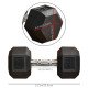 Soozier 35lbs Rubber Hex Dumbbell, Weight Dumbbell Hand Weight Barbell for Body Fitness Training for Home Office Gym, Black