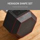 Soozier 35lbs Rubber Hex Dumbbell, Weight Dumbbell Hand Weight Barbell for Body Fitness Training for Home Office Gym, Black