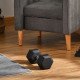 Soozier 35lbs Rubber Hex Dumbbell, Weight Dumbbell Hand Weight Barbell for Body Fitness Training for Home Office Gym, Black