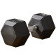 Soozier 45lbs Rubber Hex Dumbbell, Weight Dumbbell Hand Weight Barbell for Body Fitness Training for Home Office Gym, Black