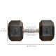 Soozier 45lbs Rubber Hex Dumbbell, Weight Dumbbell Hand Weight Barbell for Body Fitness Training for Home Office Gym, Black