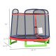84.75" Kids Trampoline 7 FT Indoor Outdoor Trampolines with Safety Net Enclosure Built-in Zipper Padded Covering, for Boys and Girls, Red