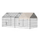 Pet Playpen with Roof, Metal Guinea Pig Cage, Rabbit Pen, Chicken Coop Run, Catio Cat Enclosure with Cover, Doors, Indoor Outdoor for Small Animals, 87" x 41" x 41", Cream