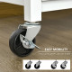 Kitchen Cart, Utility Trolley, Small Kitchen Island with Storage Drawer & Side Hooks for Dining Room, White