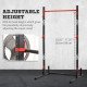 Soozier Adjustable Barbell Power Rack Squat Stand Strength Training Fitness Pull Up Weight Cage Home Gym Black