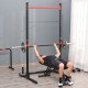 Soozier Adjustable Barbell Power Rack Squat Stand Strength Training Fitness Pull Up Weight Cage Home Gym Black
