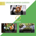 Garden Compost Bin Large Outdoor Compost Container 80 Gallon Fast Creation of Fertile Soil Aerating Compost Box, Easy Assembly, Black