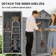 30" x 21" x 71" Garden Storage Shed, Sheds & Outdoor Storage Outdoor Workshop Yard Tool Utility Storage House Water-resistant All-weather Cover Spire Roof with 3 Tiers Shelves Grey