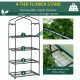 Portable Greenhouse Outdoor Hot House with 4 Tier Shelves, Steel Frame, PE Cover, 28" x 20" x 63" , White