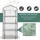 Portable Greenhouse Outdoor Hot House with 4 Tier Shelves, Steel Frame, PE Cover, 28" x 20" x 63" , White
