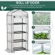 Portable Greenhouse Outdoor Hot House with 4 Tier Shelves, Steel Frame, PE Cover, 28" x 20" x 63" , White
