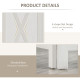 4-panel Wall Partition Farmhouse Room Separator with Foldable Design Wooden Frame 5.6FT, White