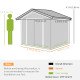 7'x 4'x 6' Garden Tool Shed Metal Storage Shed w/ Foundation Kit and Double Doors Silver