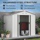 7'x 4'x 6' Garden Tool Shed Metal Storage Shed w/ Foundation Kit and Double Doors Silver