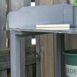 Outdoor Garden Wooden Potting Bench Work Station Table Tool Storage Shelf w/ Hooks, Grey