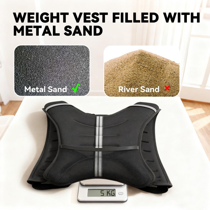 Soozier 11 lbs Weighted Vest, Weight Vest with adjustable Straps, Convenient Pocket and Reflective Strips, Fit for Men Women