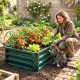 Galvanized Raised Garden Bed, Outdoor Planter Box for Vegetables, Flowers, Herbs, 4' x 2' x 1', Dark Green