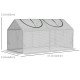 47" x 24" x 24" Portable Mini Tunnel Greenhouse Garden Planting Outdoor Flower Warm House Box with 2 Windows Steel Frame PE Cover, White