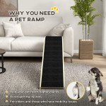 Pet Ramp Bed Steps for Dogs Cats Non-slip Carpet 74"L x 16"W x 25"H Natural