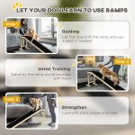 Pet Ramp Bed Steps for Dogs Cats Non-slip Carpet 74"L x 16"W x 25"H Natural